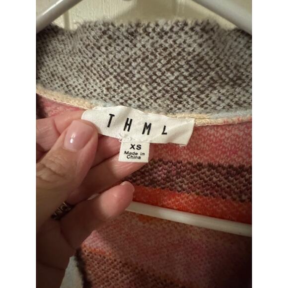 Anthropologie THML Aztec Fringe Southwestern Cardigan Tunic Length Sweater XS - Picture 7 of 7